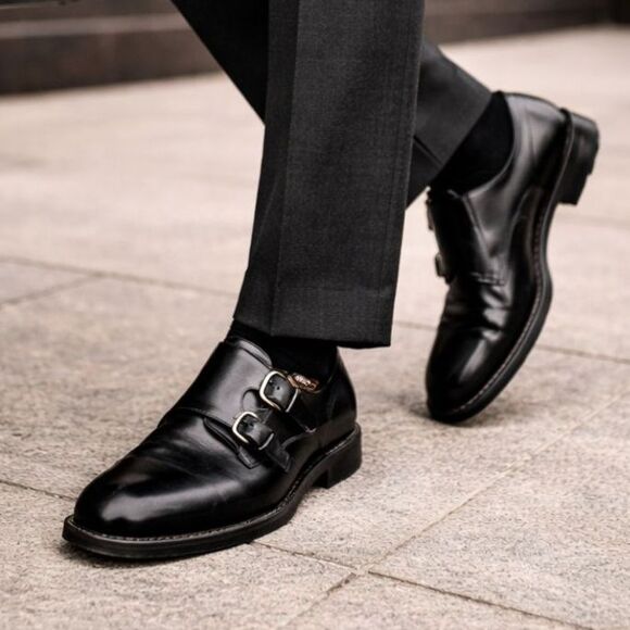 Salvatore Ferragamo Other - Salvatore Ferragamo Black Monk Strap Leather Buckle Dress Shoes   Mens Size 10.5